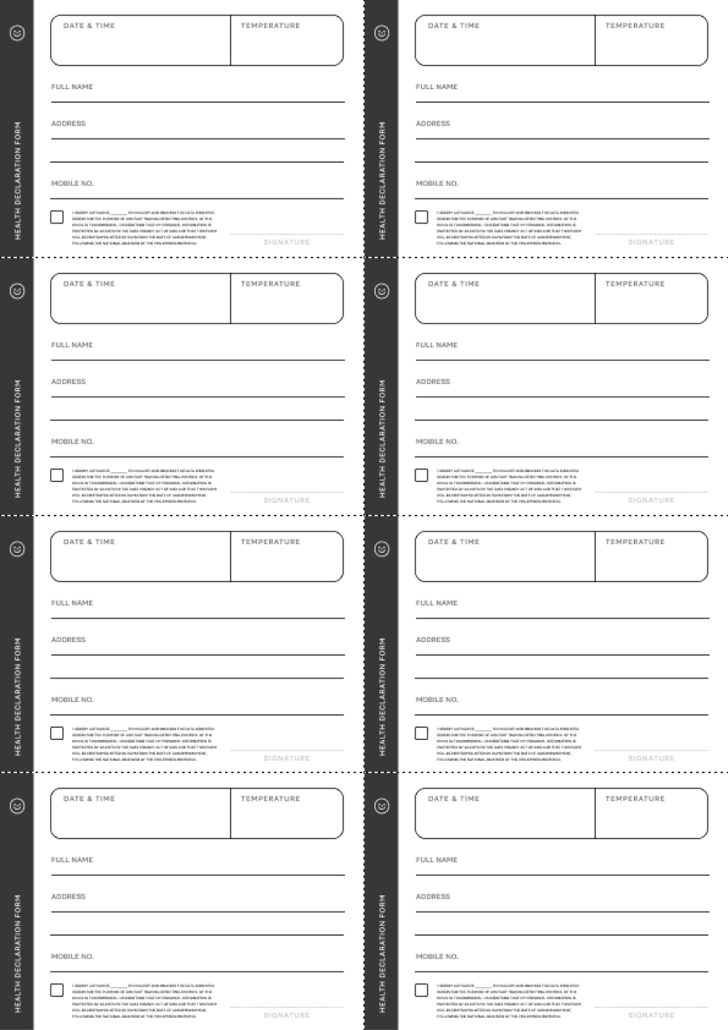 Health form (A4)