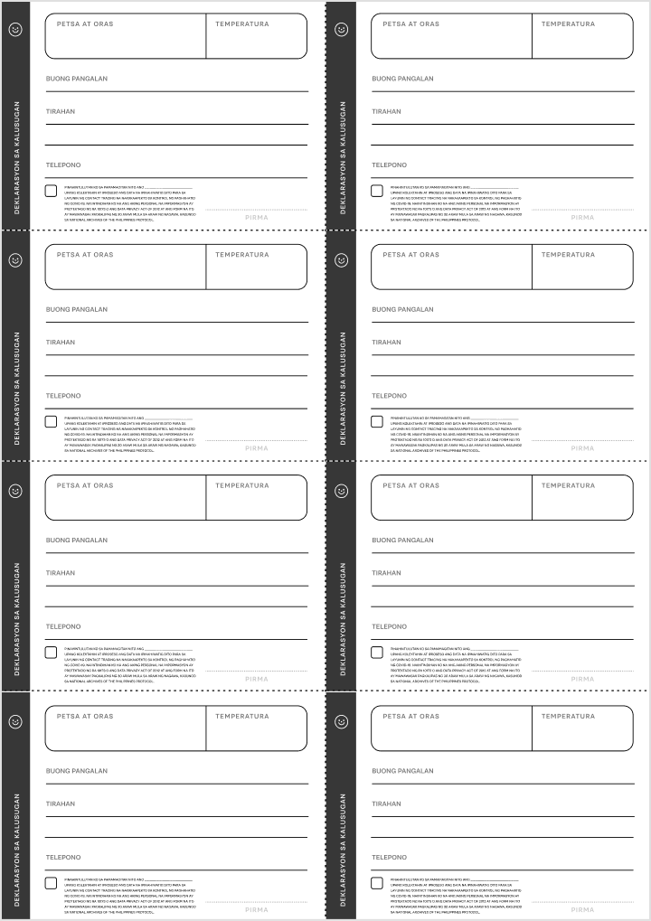 Health form (A4)